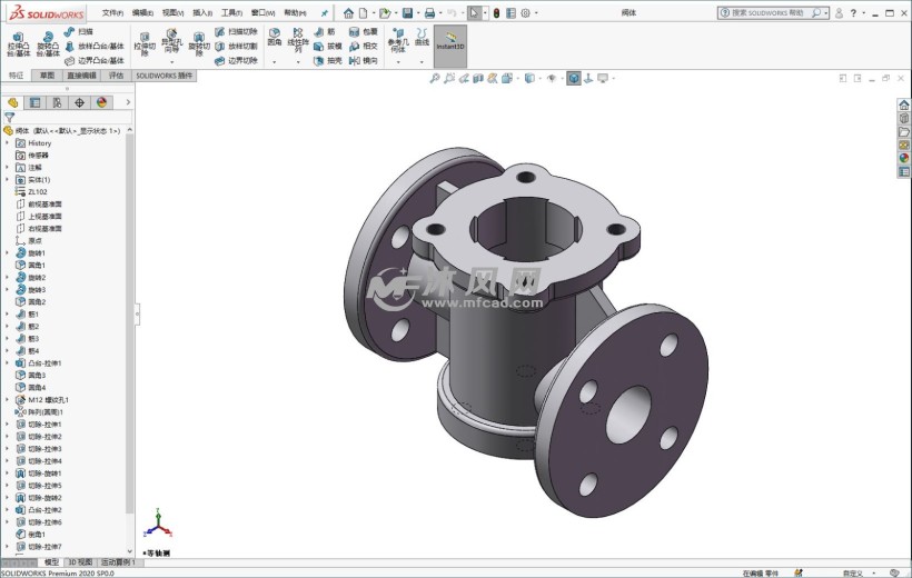 solidworks回油阀完整建模案例分享_solidworks三维建模教程_沐风网