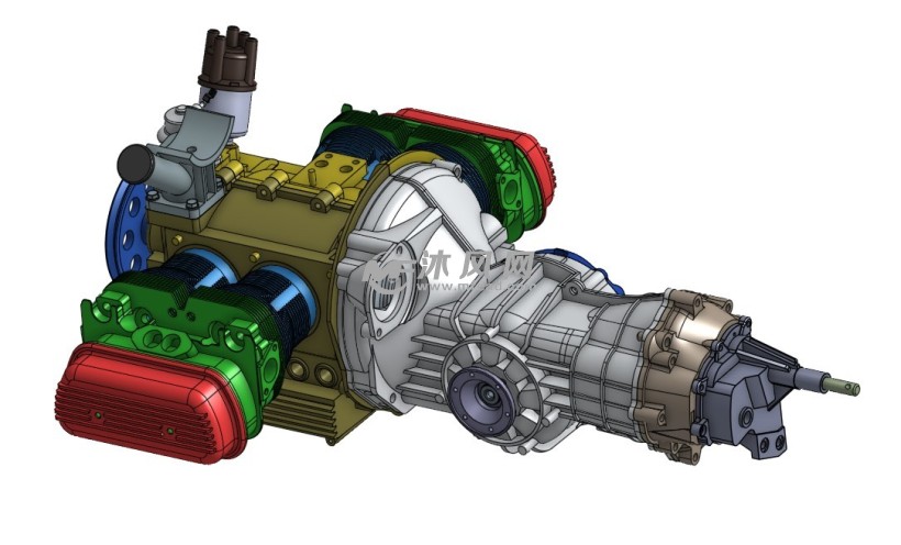 发动机变速箱总成 - 传动系统图纸 - 沐风网