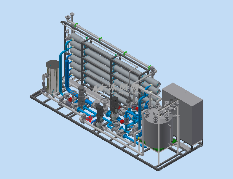 撬装两段式低压反渗透系统 - 污水处理设备图纸 - 沐风网