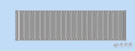 带空调位的9米设备安装用集装箱俯视图