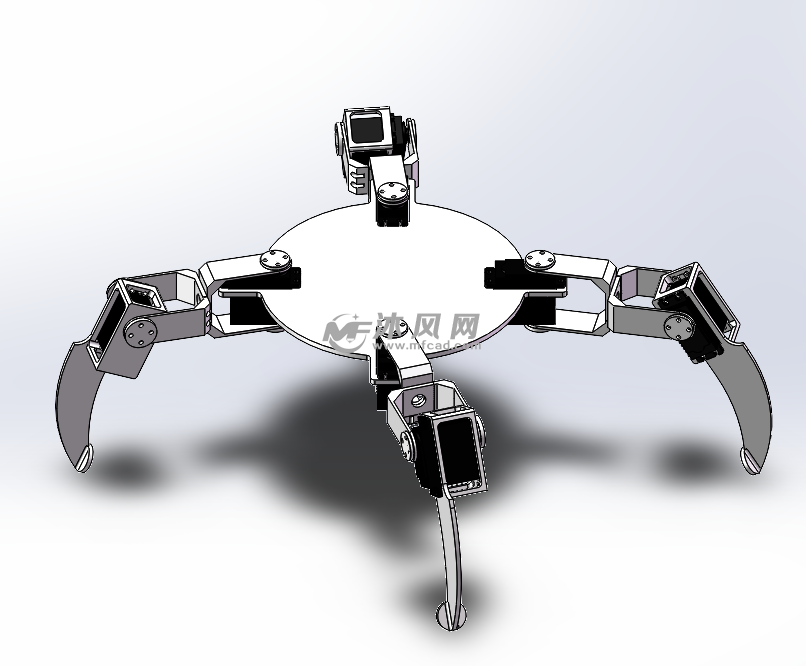 四足蜘蛛机器人三维 - 机器人模型图纸 - 沐风网