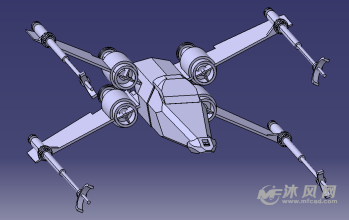 x翼星际宇宙飞船-未来科技图纸-沐风网
