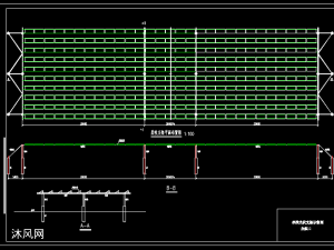 混凝土屋面光伏支架施工圖 - cad建築圖紙 - 沐風網