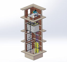 有机房三吨货梯-整梯建模图纸合集的封面图