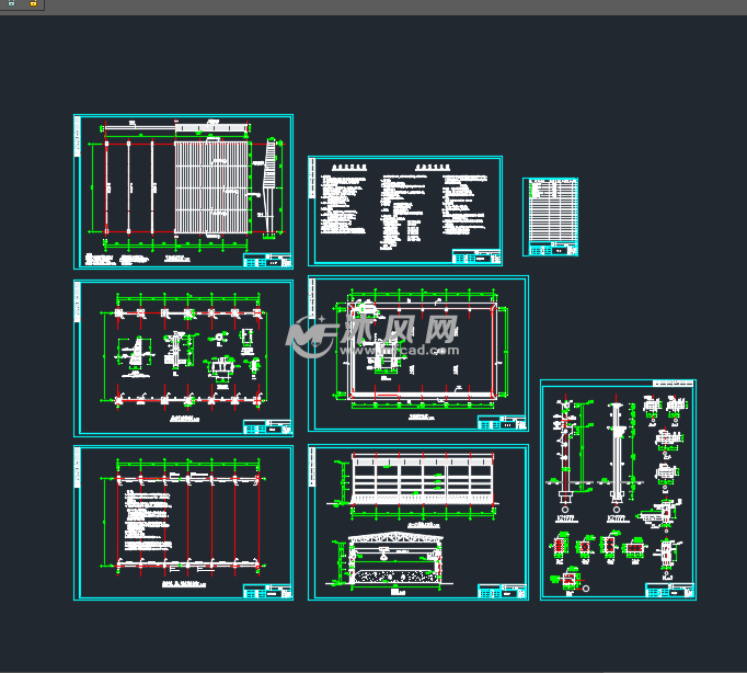 火力发电厂干煤棚结构设计施工图 - 工农业建筑图纸 - 沐风网