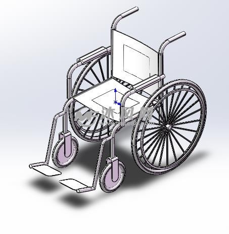 折叠轮椅图sw - 医疗设备图纸 - 沐风网