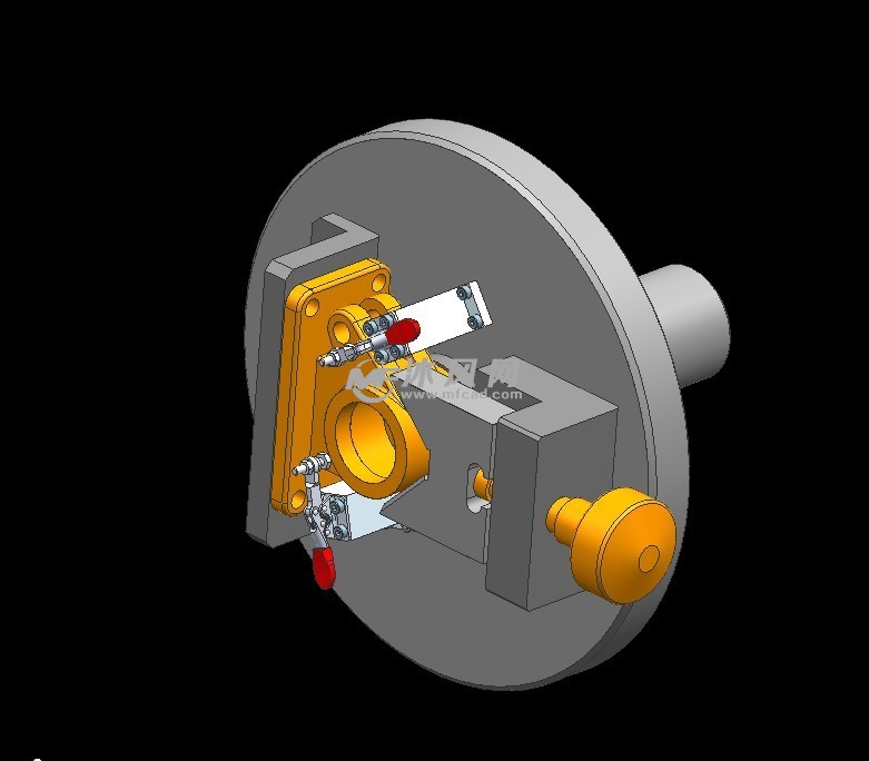 双轴座车削夹具ug100
