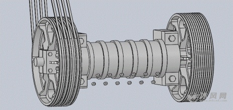 电机与皮带的传动机构滚轮