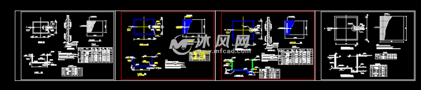 十方水池圖紙描述10~50立方矩形蓄水池結構圖,鋼筋保護層迎水面為25mm