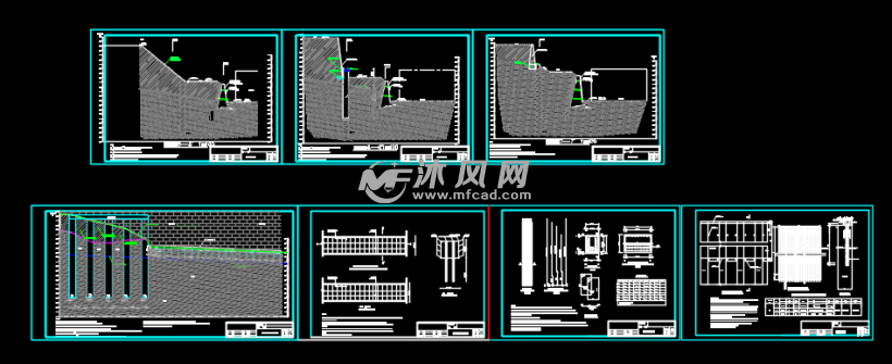 抗滑樁及擋牆加固圖紙