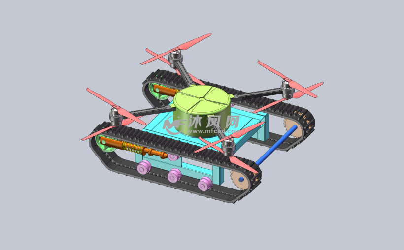履带无人机sw2016爆炸图