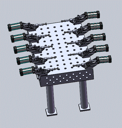 柔性平台与气动夹具组合模拟
