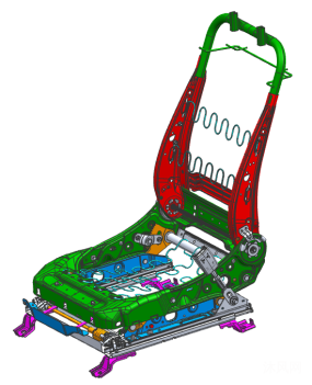 某国产车型副驾座椅骨架-电动图纸合集的封面图