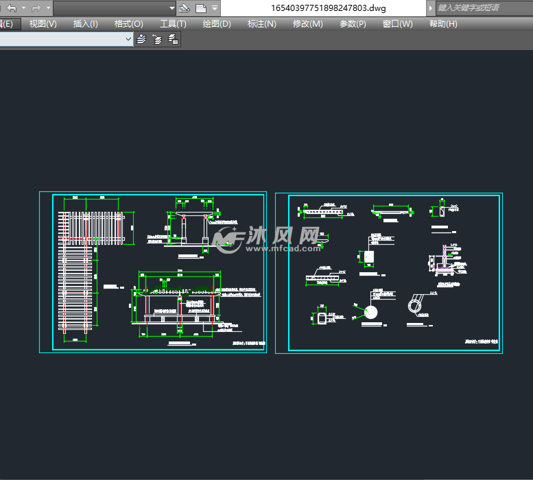 钢筋混凝土结构花架施工图 - 小品及配套设施施工图图纸 - 沐风网