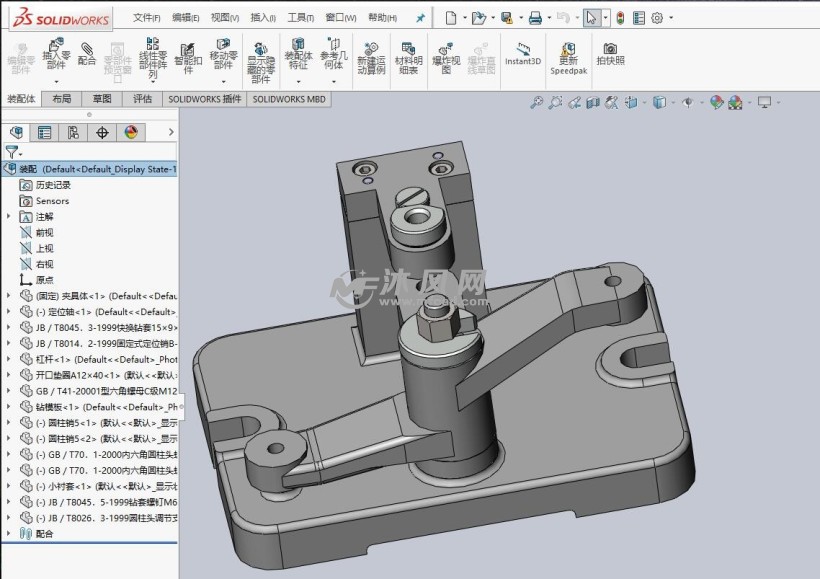 铣床等臂杠杆钻φ10孔夹具三维图纸