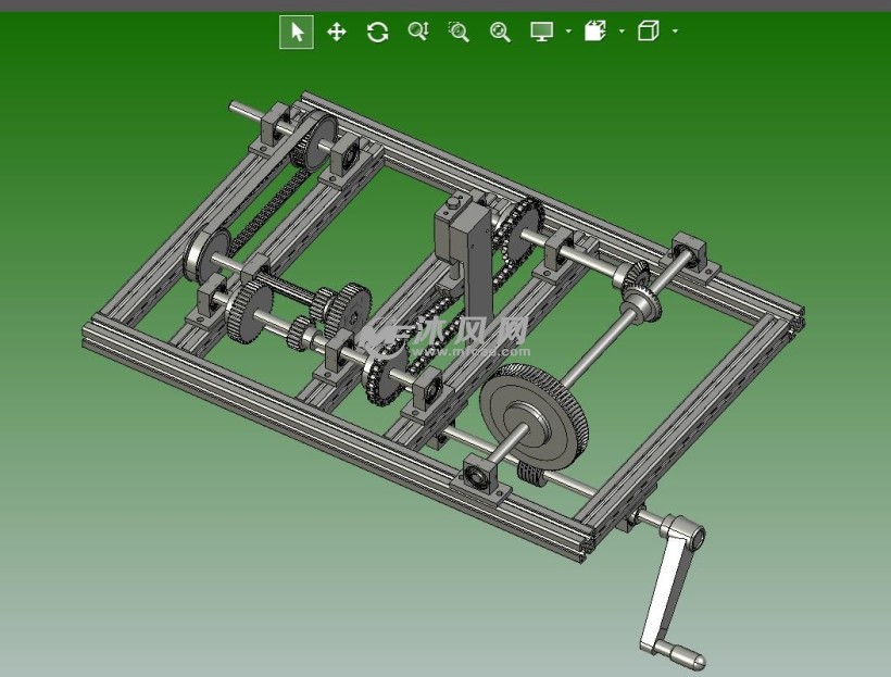 蜗轮蜗杆齿轮链条同步带传动机构演示架