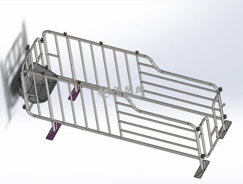 母猪定位栏食槽设计图片