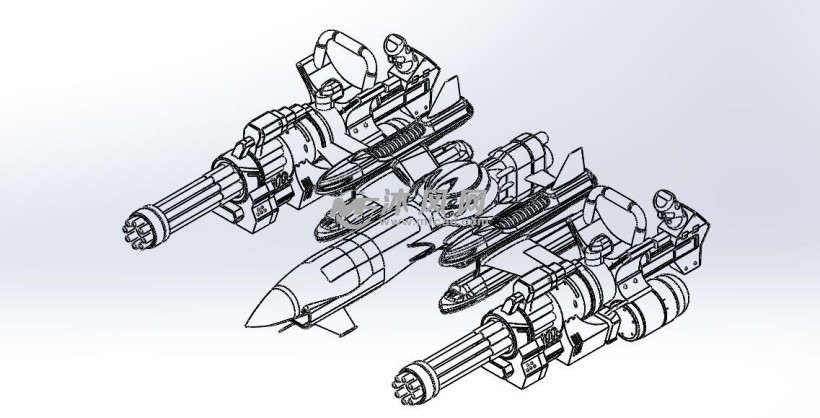武装加特林战斗机 - 航空航天图纸 - 沐风网