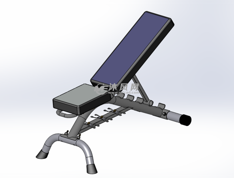 可调哑铃椅 - 运动器材图纸 - 沐风网