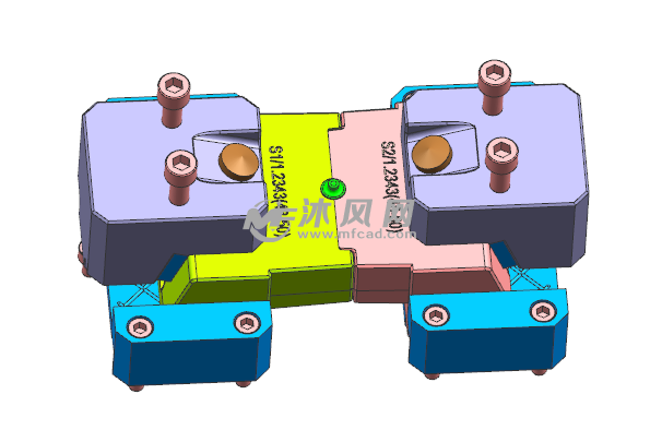 装饰品注塑模具3d图滑块