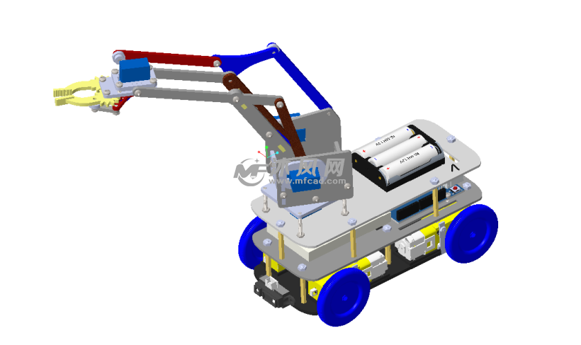 智能arduino机械臂小车图纸下载_机器人模型图纸 - 沐风网