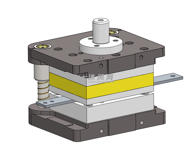 冲孔落料复合模具2-φ14与2-φ12 - 冲压模具图纸 - 沐风网