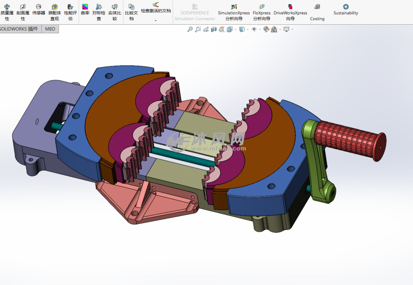 柔性夹具异形零件虎钳sw2020