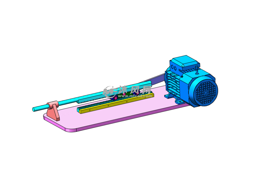 齿轮齿条往复运动结构 - 齿轮图纸 - 沐风网