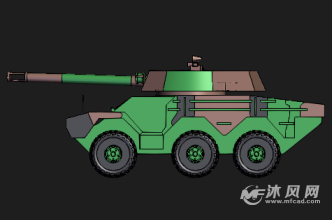 六轮装甲车旁侧视图