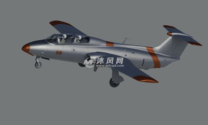 l-29-delfin教练机三维模型图纸下载_航空航天图纸- 沐风网