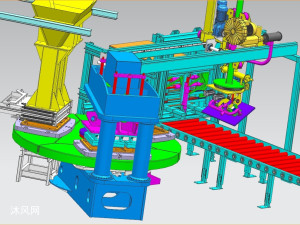 三工位转盘制砖机3D