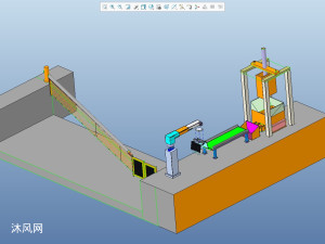 河道垃圾清理伸缩式打捞装置UG模型