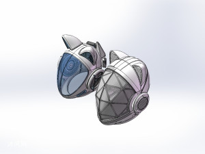 两款具有科幻风格的头盔