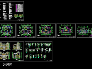 四层欧式联排别墅建筑施工图(1268平方