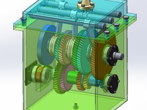 二轴五档变速器三维