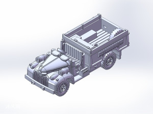 复古风格越野货运车辆模型