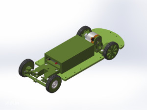 后轮驱动式小型电动实验车