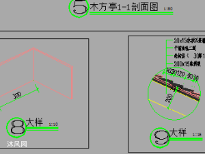 木结构栏杆廊架方亭茅草亭