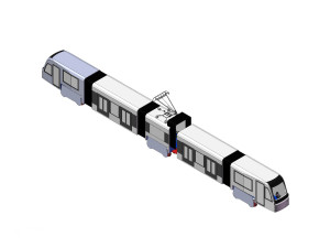 铰接式双节受电弓轨道列车
