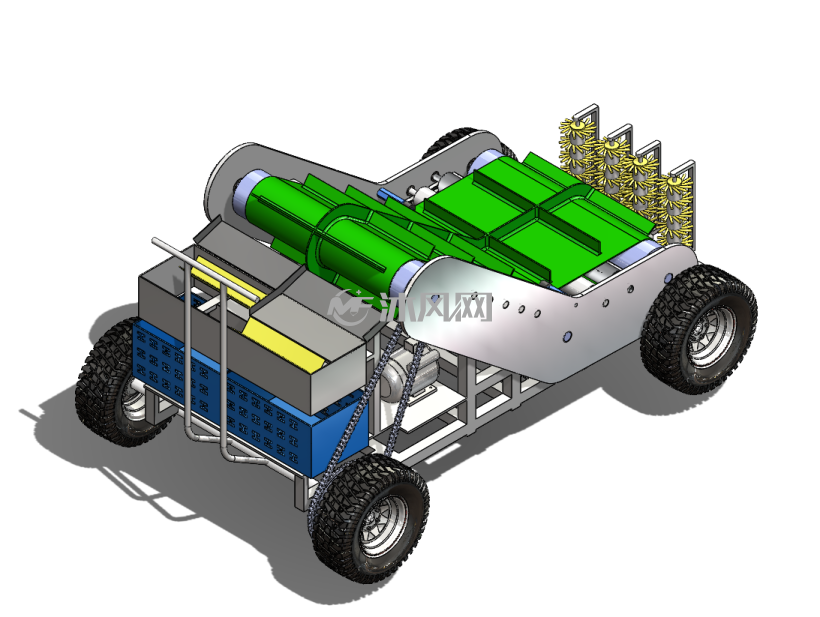 收割机侧面的图纸预览图