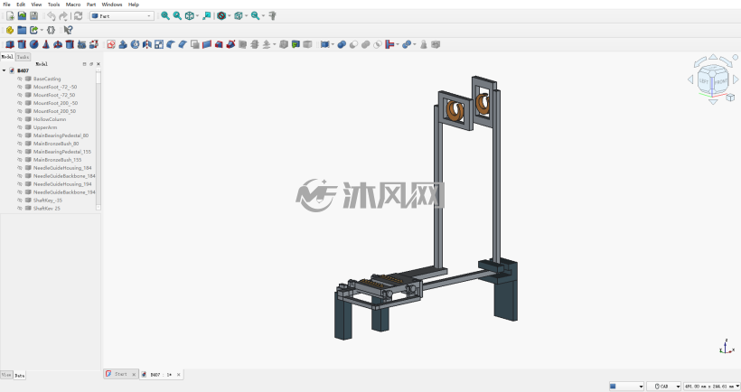 FreeCAD˫ƫ�����Ͼֲ���ͼֽԤ��ͼ