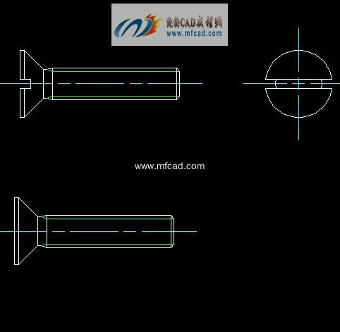autocad沉头螺钉gb6885