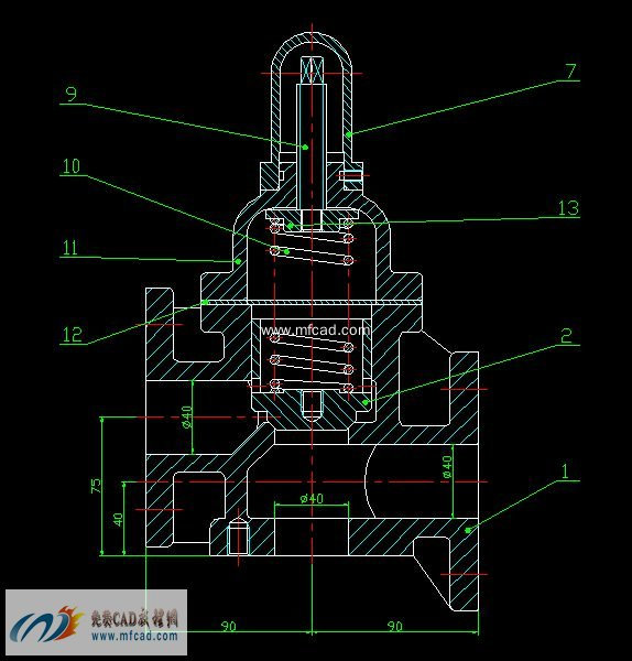 autocad溢流阀图纸