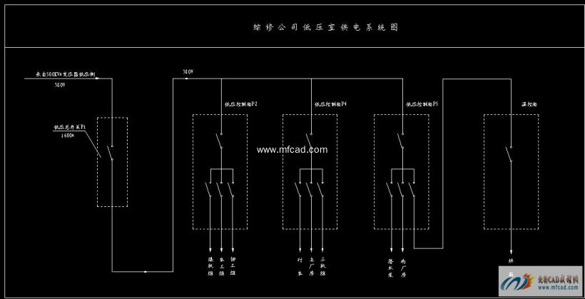 配电室低压供电系统图图片