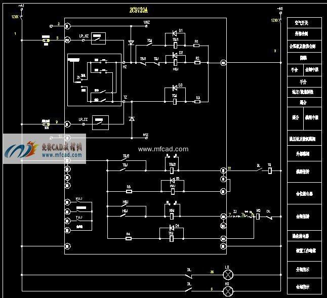 1,autocad繪製進線櫃電氣圖,如下所示;簡要內容:軟件界面:中文圖紙