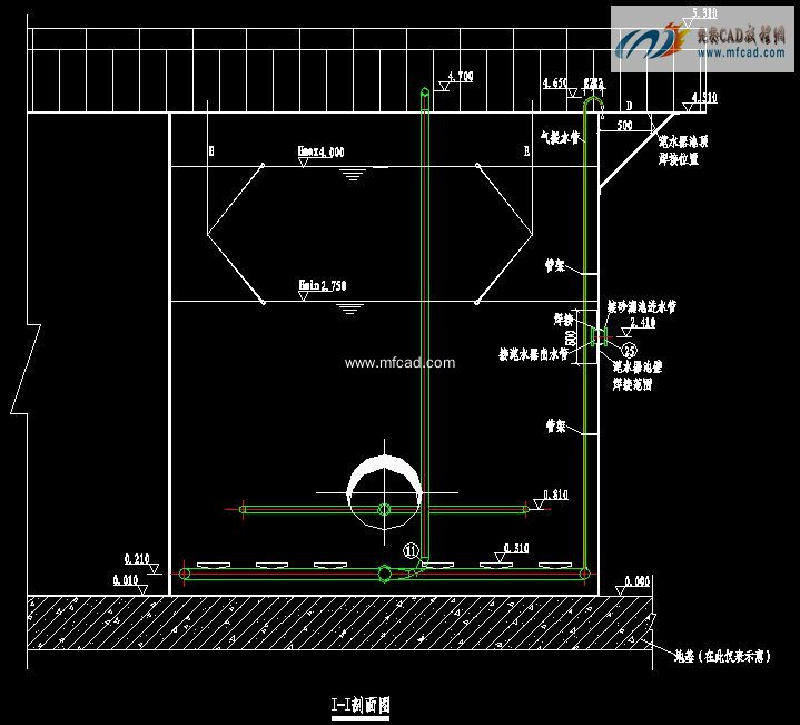 autocad绘制sbr池反应器剖面图