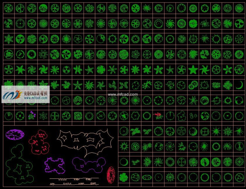 cad树平面图块