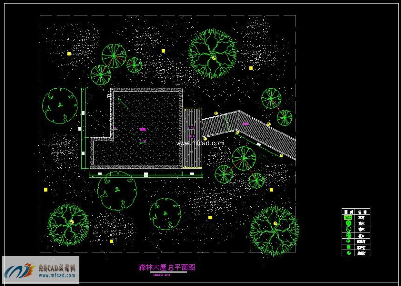 园林森林木屋图 - autocad其他素材图纸 - 沐风图纸