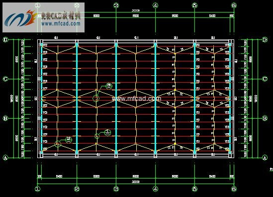 砼柱轻钢屋面厂房设计图