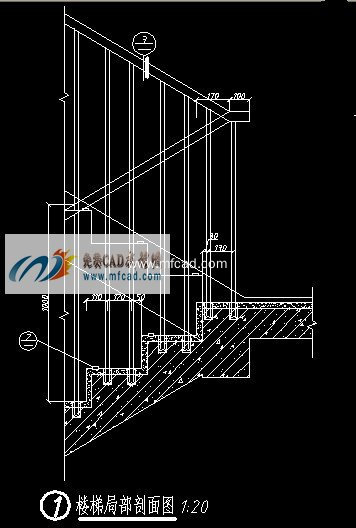 某建筑楼梯结构大样cad详图